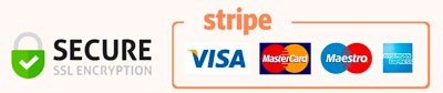 Icones Stripe paiement sécurisé